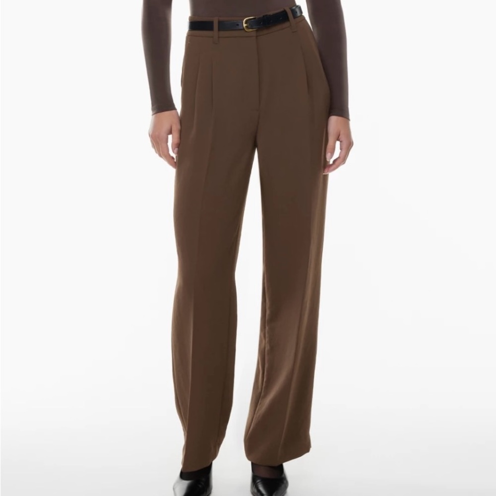 Aritzia Wilfred Effortless Pant Chocolate brown size 0 - Picture 8 of 9